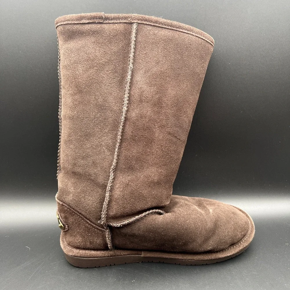 Bearpaw Womens 6 Us Brown Suede Mid Calf Round Toe Pull On Winter Snow Boot